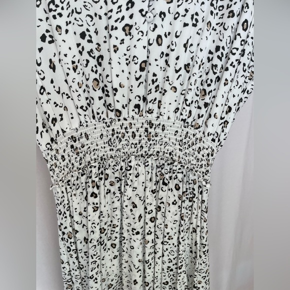 Rails Karla Leopard Print Tiered Dress in White Mocha size small - Picture 4 of 7